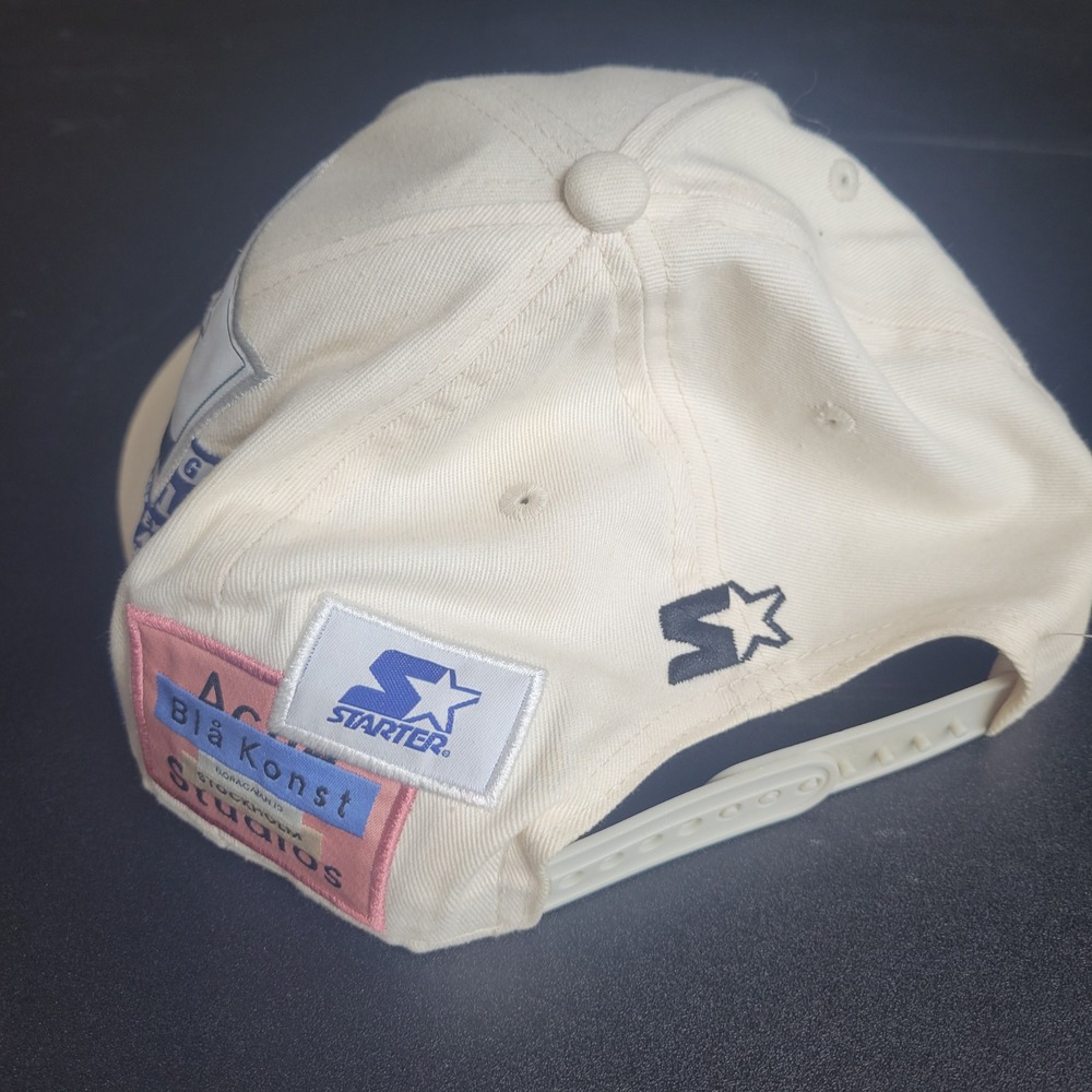 Acne Studios x Starter Hat Mens OS Cream Snapback Bla Konst Multi-Patch Cap - Picture 3 of 8